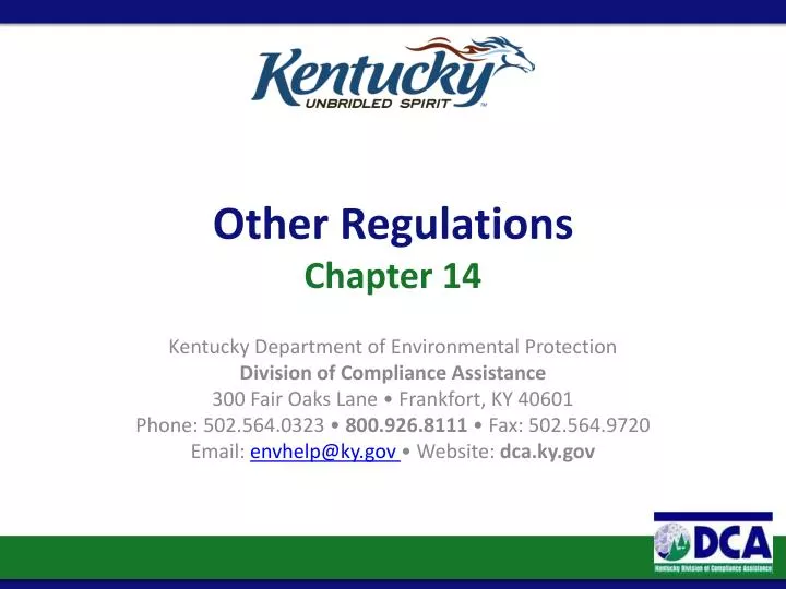 other regulations chapter 14