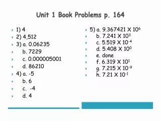 Unit 1 Book Problems p. 164