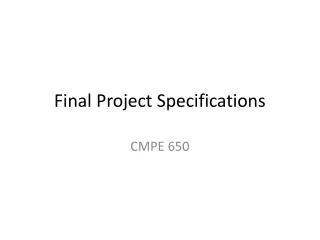 Final Project Specifications
