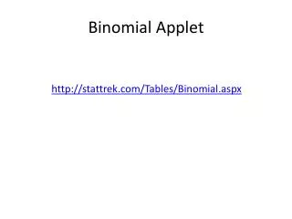Binomial Applet