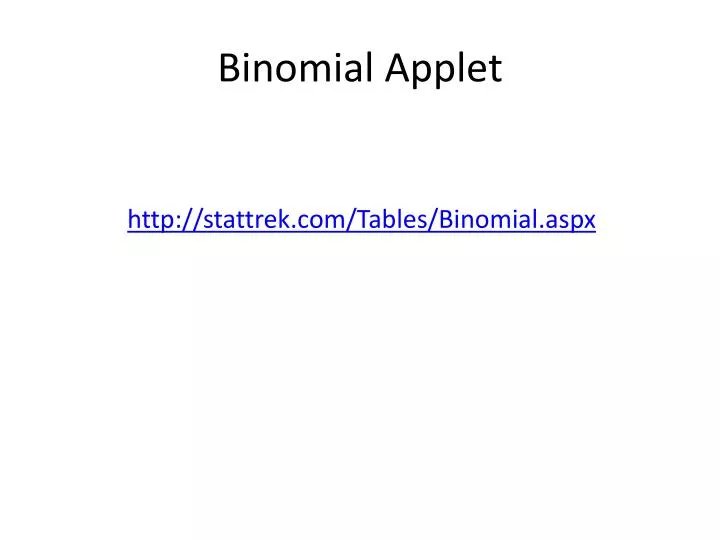 binomial applet