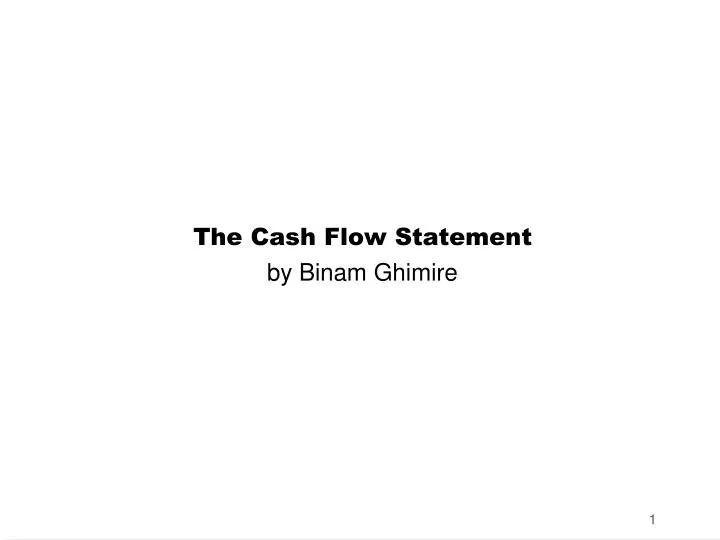the cash flow statement by binam ghimire
