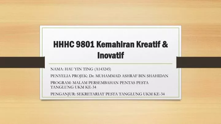 hhhc 9801 kemahiran kreatif inovatif