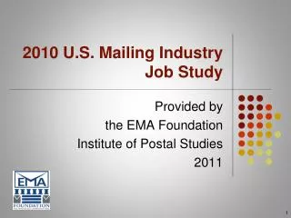 2010 U.S. Mailing Industry Job Study