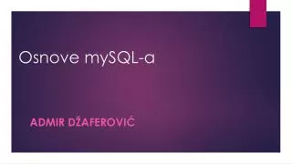 osnove mysql a