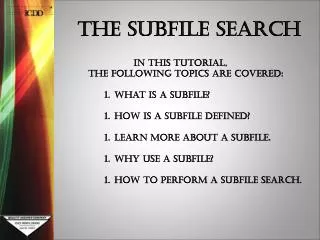 The SubFile Search