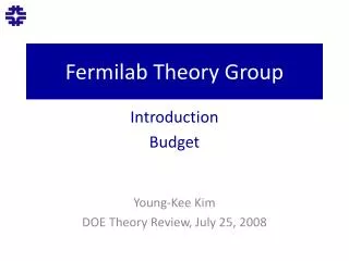 Fermilab Theory Group