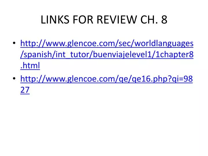 links for review ch 8
