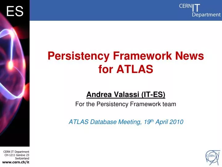 persistency framework news for atlas