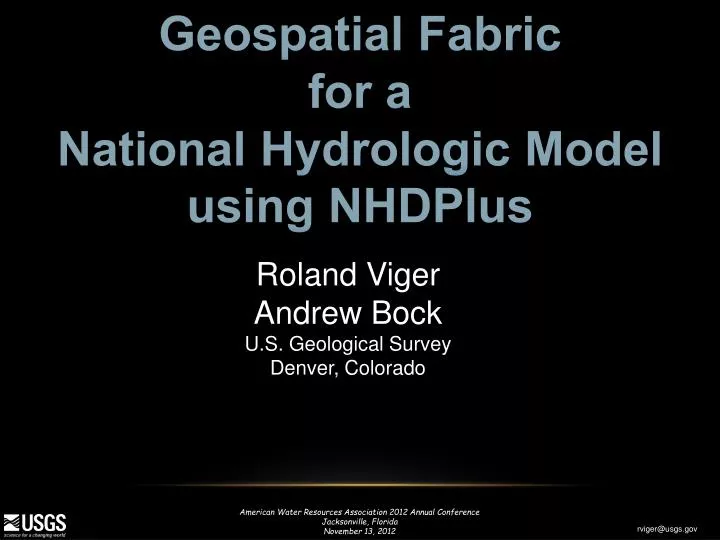 geospatial fabric for a national hydrologic model using nhdplus