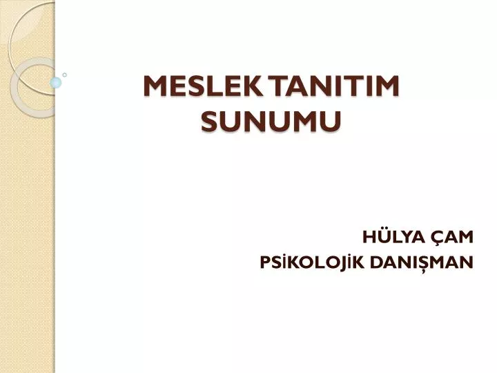 meslek tanitim sunumu