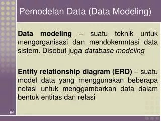 pemodelan data data modeling
