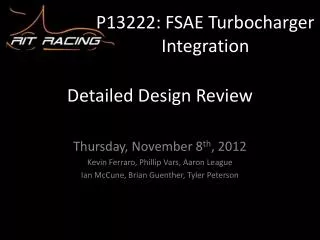 P13222: FSAE Turbocharger Integration