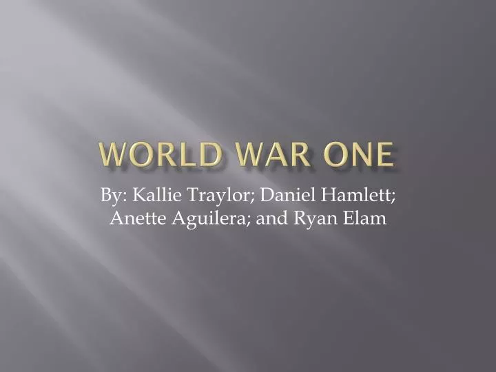 world war one