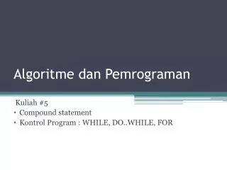 algoritme dan pemrograman