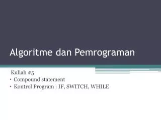 algoritme dan pemrograman