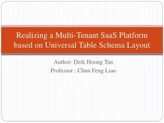 Realizing a Multi-Tenant SaaS Platform based on Universal Table Schema Layout
