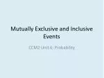 Mutually Exclusive and Inclusive Events - slide 1