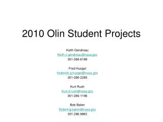 2010 Olin Student Projects