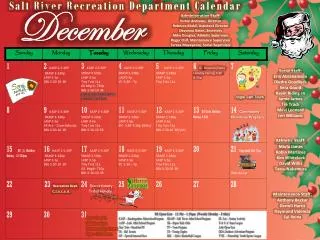 Salt River Recreation Department Calendar