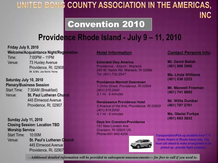 united bong county association in the americas inc