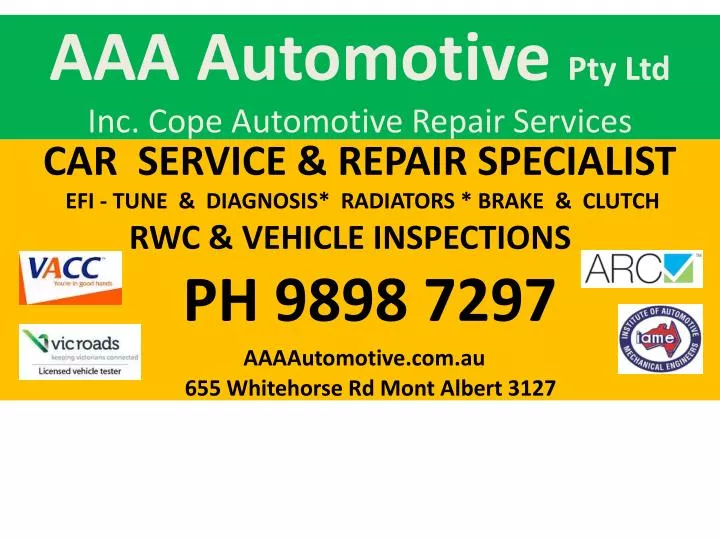 aaa automotive pty ltd inc cope automotive repair services