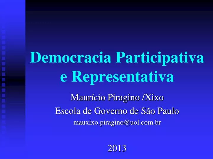 democracia participativa e representativa