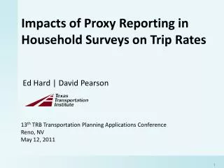 Impacts of Proxy Reporting in Household Surveys on Trip Rates