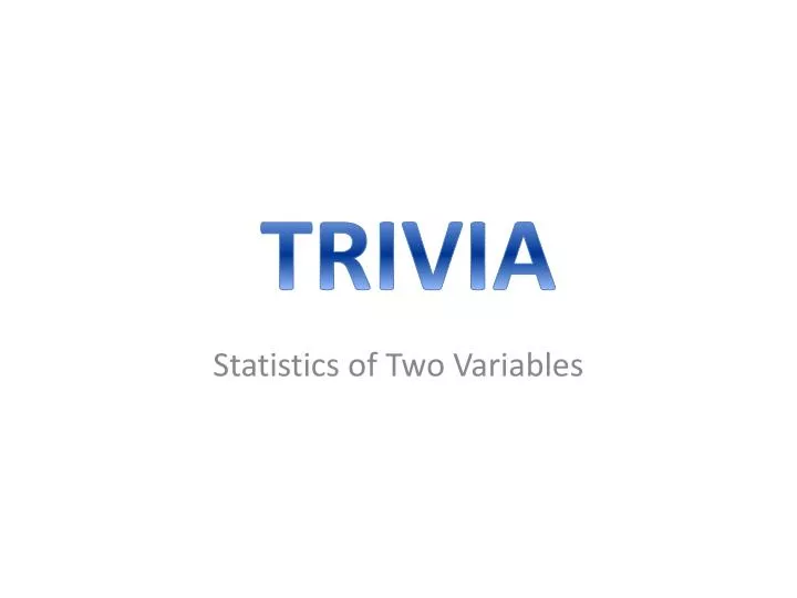 statistics of two variables