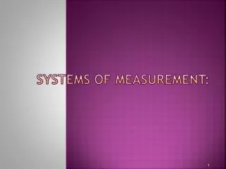 systems of measurement