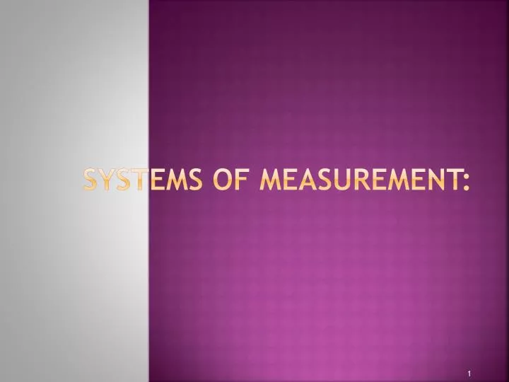 systems of measurement