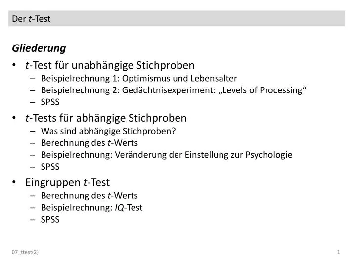 der t test