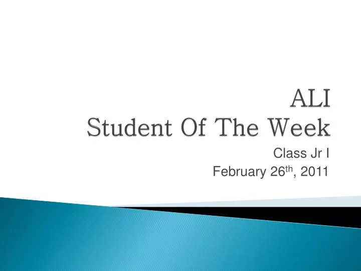 ali student of the week