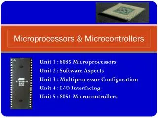 Microprocessors &amp; Microcontrollers