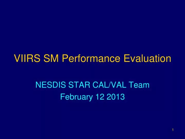 viirs sm performance evaluation