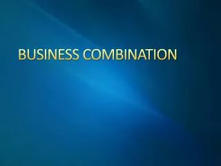 business combination