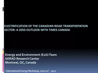 Electrification of the Canadian road transportation sector: A 2050 outlook with TIMES-Canada