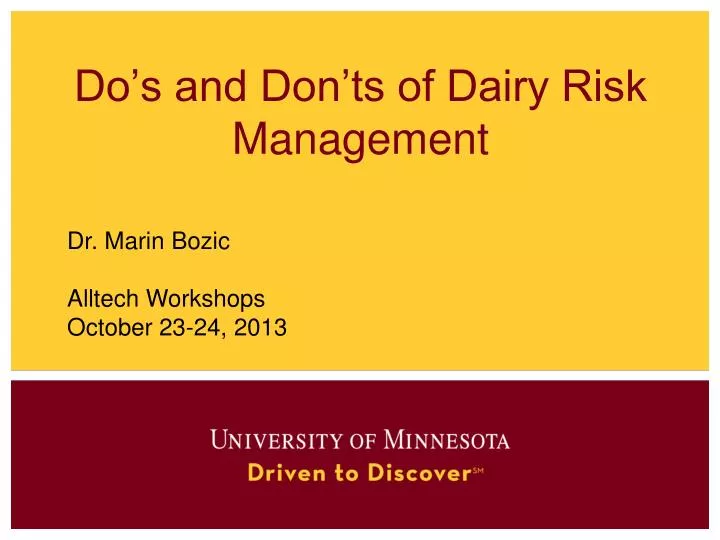 do s and don ts of dairy risk management