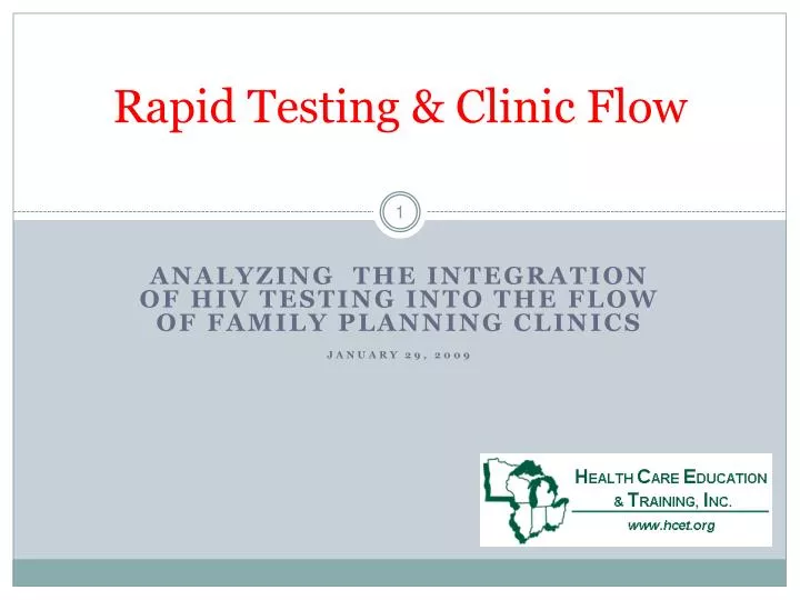 rapid testing clinic flow
