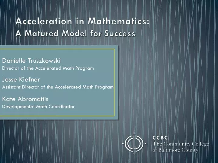 acceleration in mathematics a matured model for success