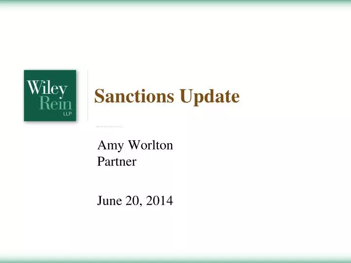 sanctions update