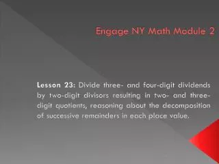 Engage NY Math Module 2