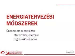 energiatervez si m dszerek