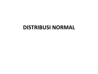 distribusi normal