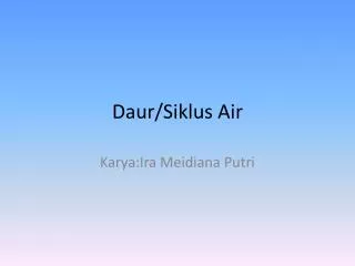 daur siklus air