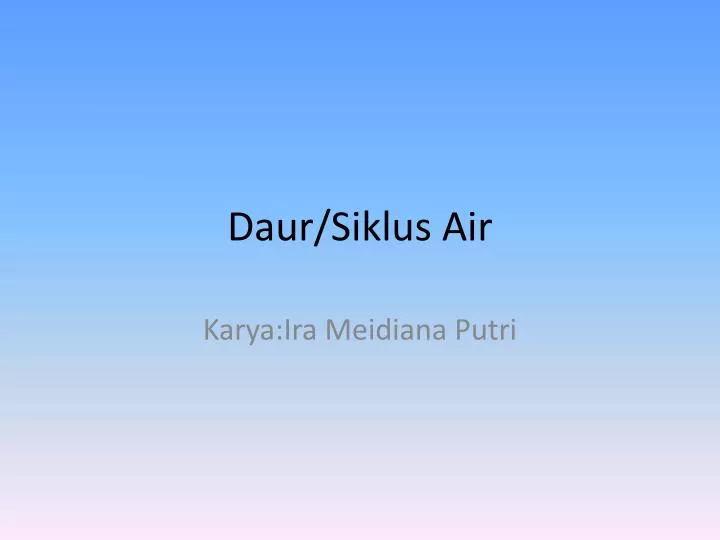 daur siklus air