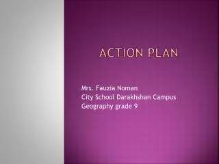 action plan