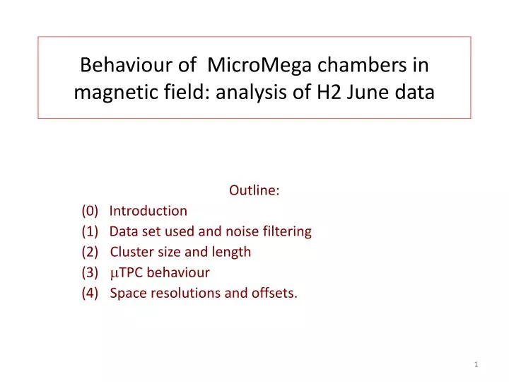 behaviour of micromega chambers in magnetic field analysis of h2 june data