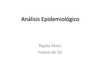 an lisis epidemiol gico