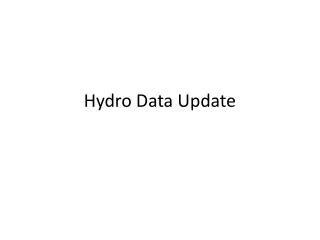 Hydro Data Update